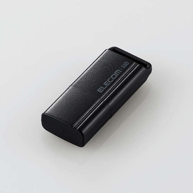 エレコム【 アウトレット 】 SSD 外付け 250GB ポータブル 超小型 キャップ式 USB3.0 USB3.2 Gen2 高速 読込 最大600MB/s テレビ録画 PS5対応 ブラック ESD-EXS0250GBK