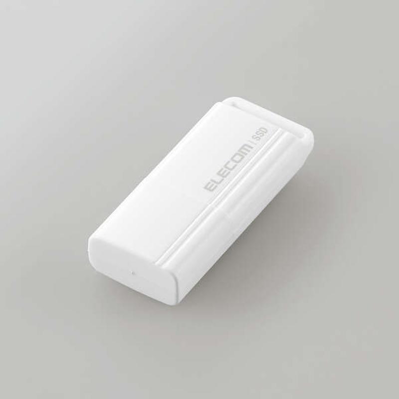 エレコム【 アウトレット 】 SSD 外付け 250GB ポータブル 超小型 キャップ式 USB3.0 USB3.2 Gen2 高速 読込 最大600MB/s テレビ録画 PS5対応 ホワイト ESD-EXS0250GWH
