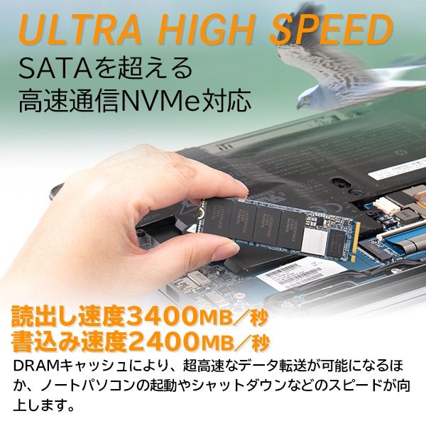 【メール便送料無料】ロジテック DRAM搭載 内蔵SSD M.2 NVMe対応 512GB データ移行ソフト付【LMD-MPDB512】 ロジテックダイレクト限定