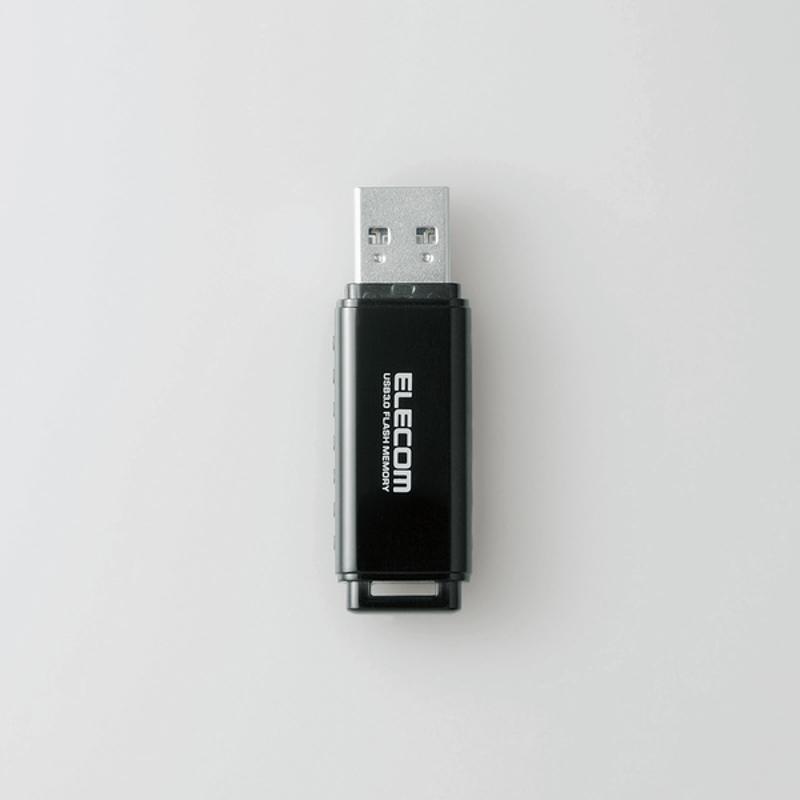 エレコム【 アウトレット 】 USBメモリ 64GB USB3.0 高速 シンプルデザイン 暗号化 セキュリティ キャップ紛失防止機能付 ブラック MF-HSU3A64GBK