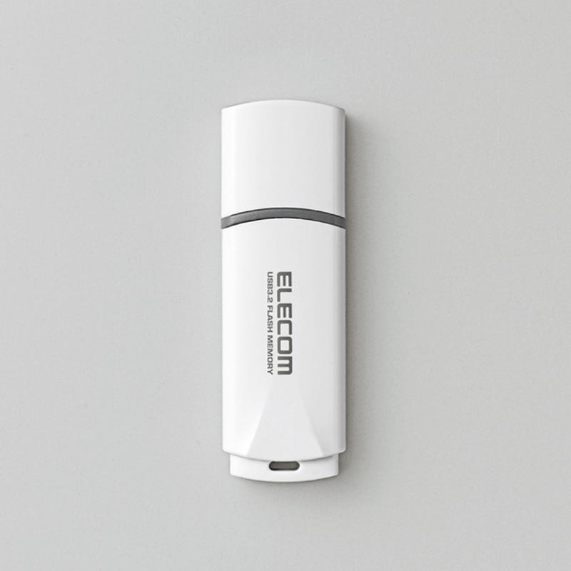 エレコム【 アウトレット 】 USBメモリ 64GB キャップ式 USB3.0 USB3.2 Gen1 読込 最大100MB/s 暗号化 セキュリティ キャップ紛失防止機能付 ホワイト MF-HTU3B064GWH