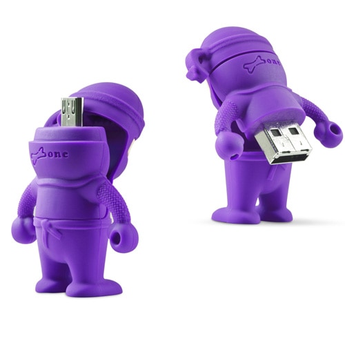 Bone collection デュアルUSBメモリー 16GB Ninja紫(USB&MicroUSB) USB3.1(Gen1) / USB3.0対応 【DR14071-16PU】