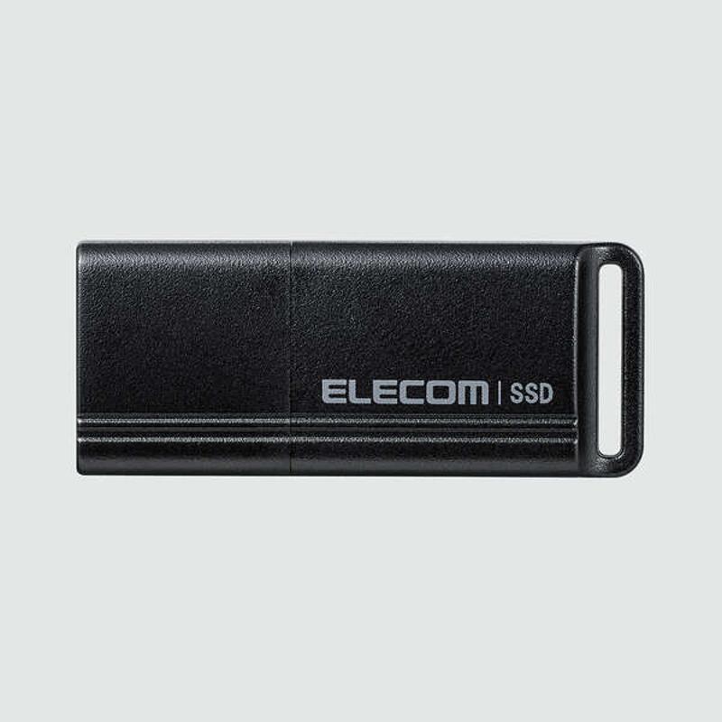 エレコム【 アウトレット 】 SSD 外付け 250GB ポータブル 超小型 キャップ式 USB3.0 USB3.2 Gen2 高速 読込 最大600MB/s テレビ録画 PS5対応 ブラック ESD-EXS0250GBK