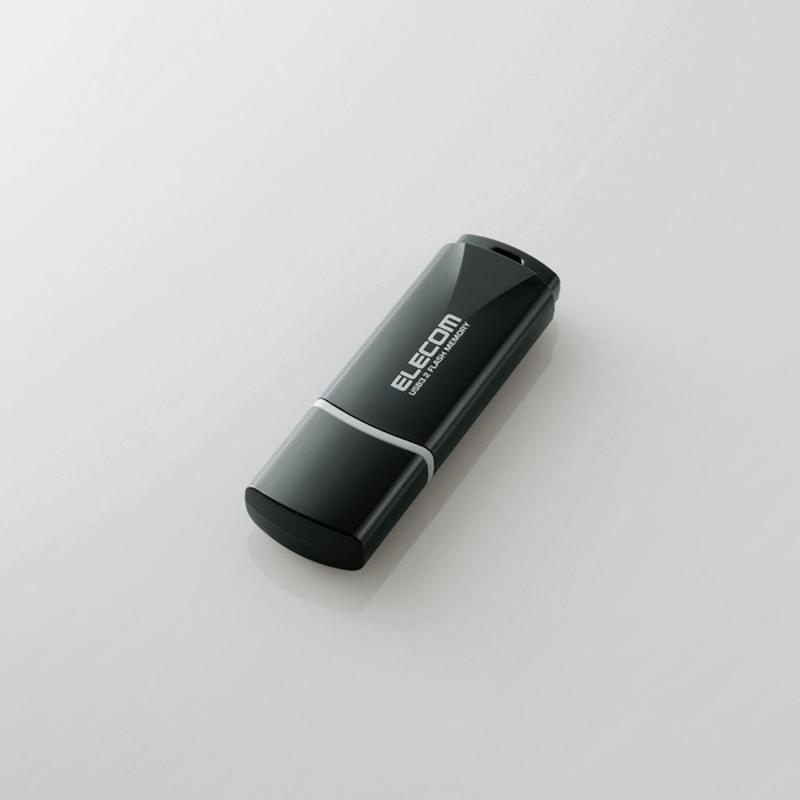 エレコム【 アウトレット 】 USBメモリ 64GB キャップ式 USB3.0 USB3.2 Gen1 読込 最大100MB/s 暗号化 セキュリティ キャップ紛失防止機能付 ブラック MF-HTU3B064GBK