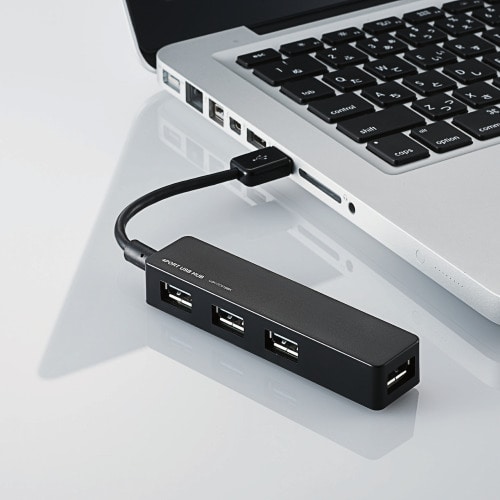 エレコム コンパクトなUSB3.1(Gen1) / USB3.0ハブ バスパワー 4ポート ブラック【U3H-FC01BBK】