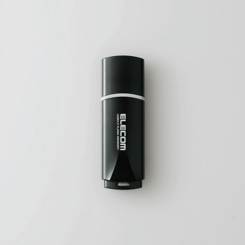 エレコム【 アウトレット 】 USBメモリ 64GB キャップ式 USB3.0 USB3.2 Gen1 読込 最大100MB/s 暗号化 セキュリティ キャップ紛失防止機能付 ブラック MF-HTU3B064GBK