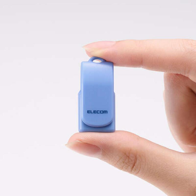 エレコム【 アウトレット 】 USBメモリ 128GB 回転式カバー USB Type-C 対応 5Gbps キャップレス 読込 最大100MB/s iPhone iPad Android対応 ブルー MF-CEU3128GBU