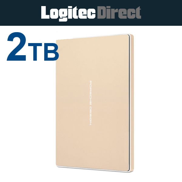 ラシー(LaCie) Porsche Design P'9227 ポータブルハードディスク HDD 2TB ゴールド【2A69PA】
