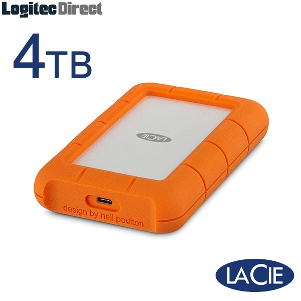 ラシー LaCie 耐衝撃HDD ハードディスク Rugged USB-C対応 USB3.1Gen1対応 オレンジ 4TB【2EUAPA】