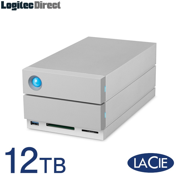 ラシー LaCie 外付けHDD ハードディスク 2big dock Thunderbolt3対応 USB-C対応 USB3.1対応 アルミケース 12TB【2HE9P1】【受注生産品 納期お問い合わせください】