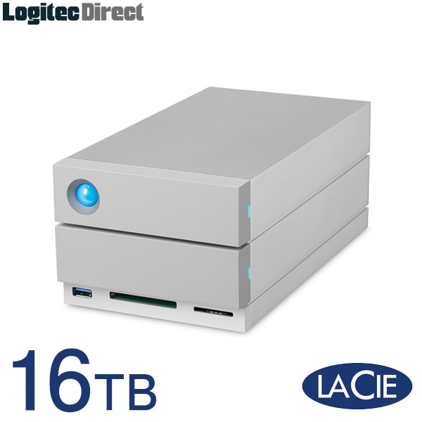 ラシー LaCie 外付けHDD ハードディスク 2big dock Thunderbolt3対応 USB-C対応 USB3.1対応 アルミケース 16TB【2HE9P2】【受注生産品 納期お問い合わせください】