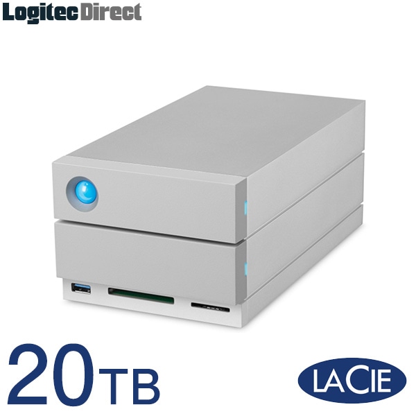 ラシー LaCie 外付けHDD ハードディスク 2big dock Thunderbolt3対応 USB-C対応 USB3.1対応 アルミケース 20TB【2HE9P3】【受注生産品 納期お問い合わせください】