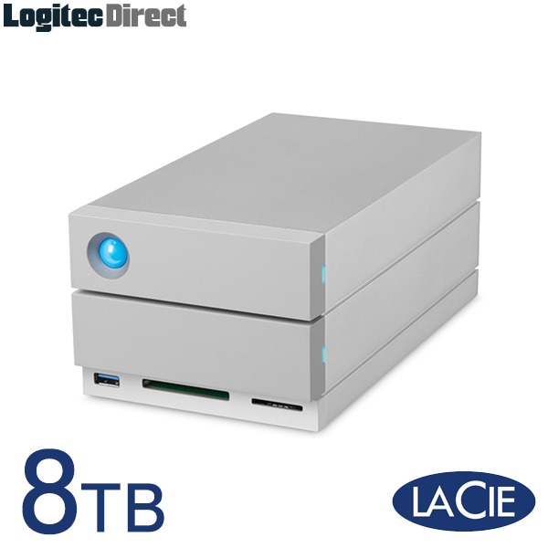 ラシー LaCie 外付けHDD ハードディスク 2big dock Thunderbolt3対応 USB-C対応 USB3.1対応 アルミケース 8TB【2HE9P7】【受注生産品 納期お問い合わせください】