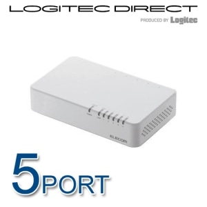 ELECOM(エレコム) 10/100Mbps対応スイッチングHub/5ポート/プラスチック筐体/磁石付キ/電源内蔵モデル/ホワイト【EHC-F05PN-JW】