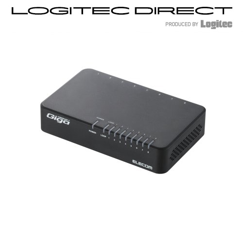 ELECOM(エレコム) スイッチングハブ/ギガビット対応/8ポート/プラスチック筺体/電源外付【EHC-G08PA-B-K】