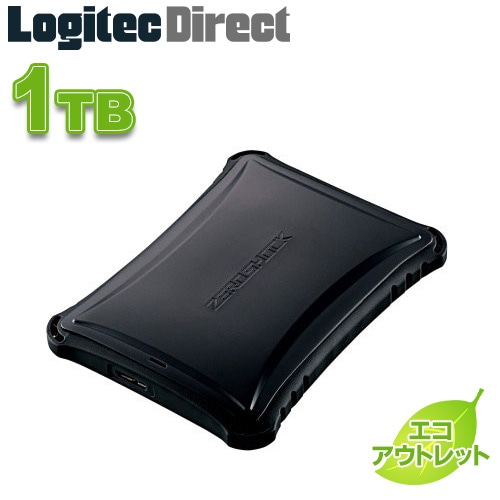 ELECOM(エレコム) USB3.1(Gen1) / USB3.0対応ZEROSHOCKポータブルハードディスク(HDD) 1TB ブラック【ELP-ZS010UBK-LL】【未使用・箱つぶれ品】