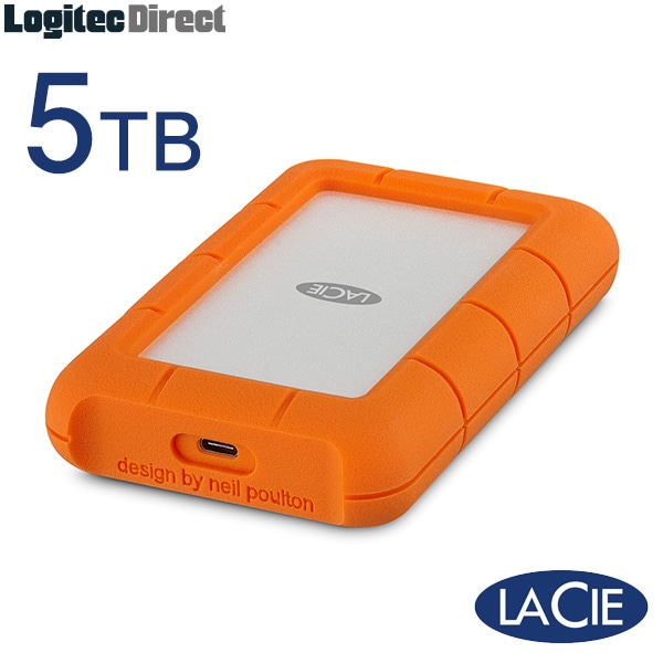 ラシー LaCie Rugged USB-C 5TB HDD USB3.1 Type-C ポータブルハードディスク Apple Macシリーズ 【STFR5000800】