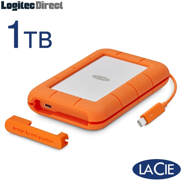 ラシー LaCie Rugged Thunderbolt SSD 1TB USB-C USB3.1(Gen2) USB3.0 USB2.0 2.5インチポータブル エスエスディー Apple Macシリーズ 【STFS1000401】