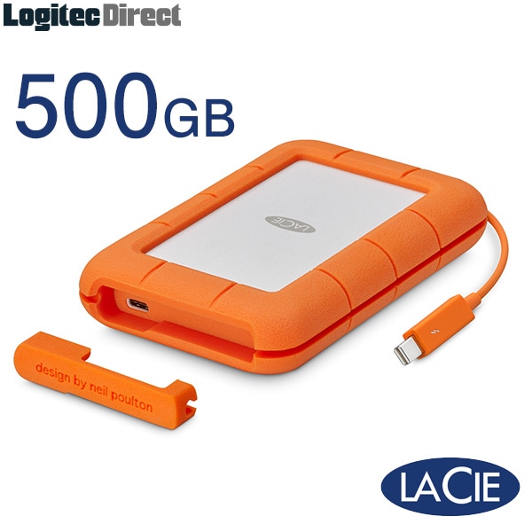 ラシー LaCie Rugged Thunderbolt SSD 500GB USB-C SSD USB3.1(Gen2) USB3.0 USB2.0 2.5インチポータブル エスエスディー Apple Macシリーズ 【STFS500400】
