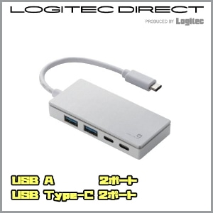 ELECOM(エレコム) USBHUB3.0 Type-C バスパワー Aメス2ポート Cメス2ポート ホワイト【U3HC-A412BWH-W】
