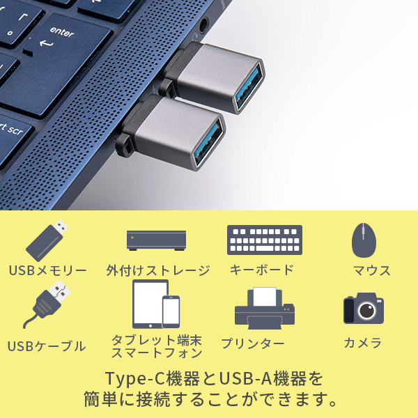 【メール便送料無料】Logitec USB Type-C 変換アダプタ2個セット 【CN-USBAC/ST-2P】ロジテックダイレクト限定
