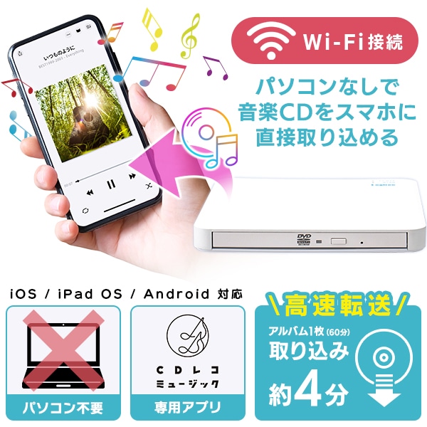 スマホ iPhone iOS Android タブレット CDレコーダ DVDプレーヤー 