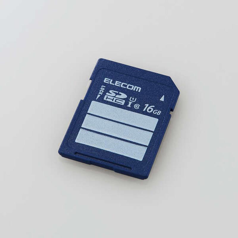 エレコム【 アウトレット 】 SDカード 16GB SDHC  文字が書ける ラベルシール ケース付 整理 管理 UHS-I Class10 高速 読込 最大80MB/s MF-FS016GU11C