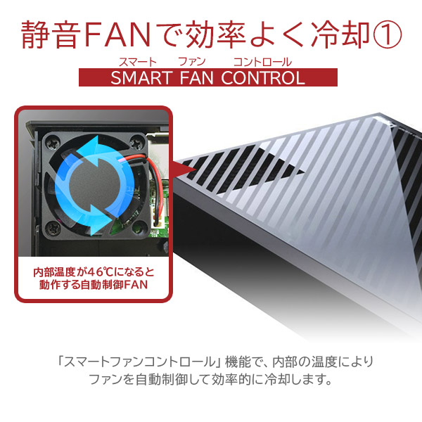 eSATA対応 WD Red Plus搭載 冷却FAN付 外付けハードディスク（HDD）12TB 3.5インチ USB3.1 Gen1（USB3.0）【LHD-EG120RBEU3F】  【受注生産品（納期目安4～5週間）】 ロジテックダイレクト限定