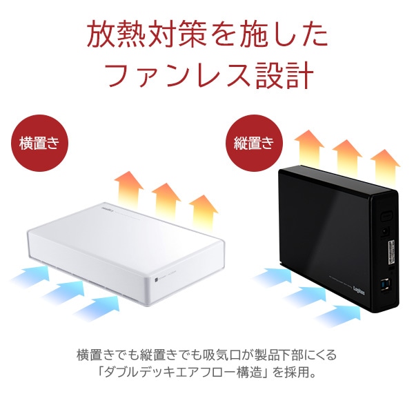 外付け HDD LHD-EN80U3WRWH WD Red plus WD80EFZZ 搭載ハードディスク