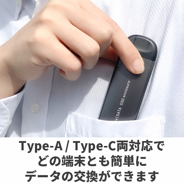 外付けSSD M.2 NVMe Type-C Type-A 両挿しタイプ USB3.2 Gen2 1024GB【LMD-PNVS1000UAC】 ロジテックダイレクト限定