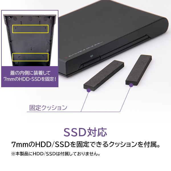 HDDケース（ハードディスクケース）SSDケース 2.5インチ USB3.2 Gen2 Type-C ポータブル ソフト付き【LHR-PBSUCS】 ロジテックダイレクト限定