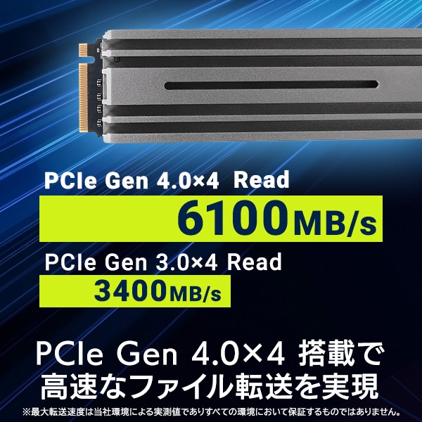PS5対応 ヒートシンク付きM.2 SSD 1TB Gen4x4対応 NVMe PS5拡張ストレージ 増設【LMD-PS5M100】 ロジテックダイレクト限定
