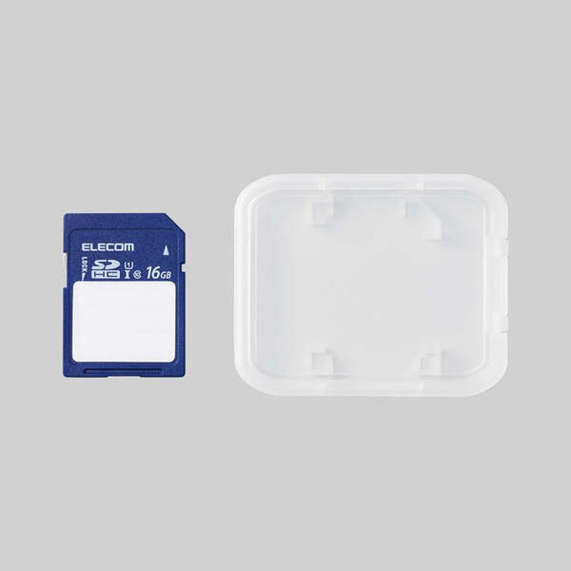 エレコム【 アウトレット 】 SDカード 16GB SDHC  文字が書ける ラベルシール ケース付 整理 管理 UHS-I Class10 高速 読込 最大80MB/s MF-FS016GU11C