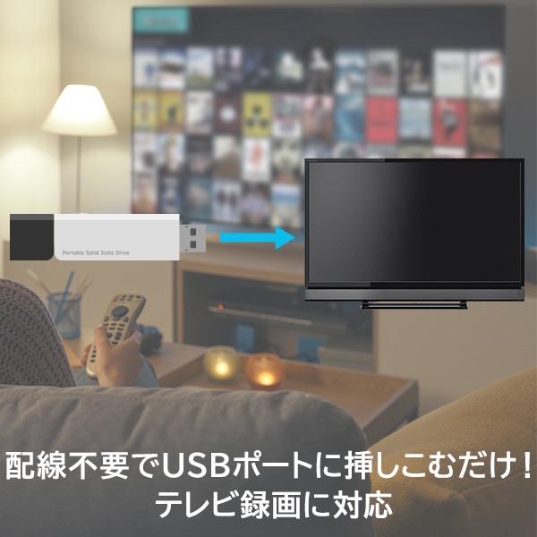 薄型 スリム スティック型 コンパクト 外付け SSD 500GB USB3.2 Gen1 テレビ録画 TV PS5 / PS4 動作確認済 USB メモリサイズ ロジテック【LMD-SPDL050U3】