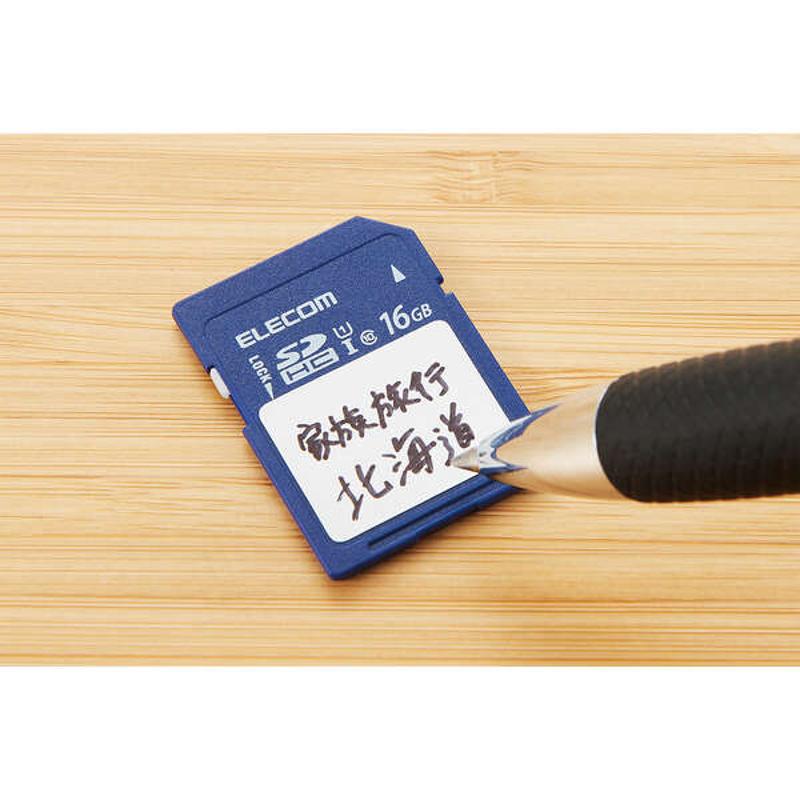 エレコム【 アウトレット 】 SDカード 16GB SDHC  文字が書ける ラベルシール ケース付 整理 管理 UHS-I Class10 高速 読込 最大80MB/s MF-FS016GU11C