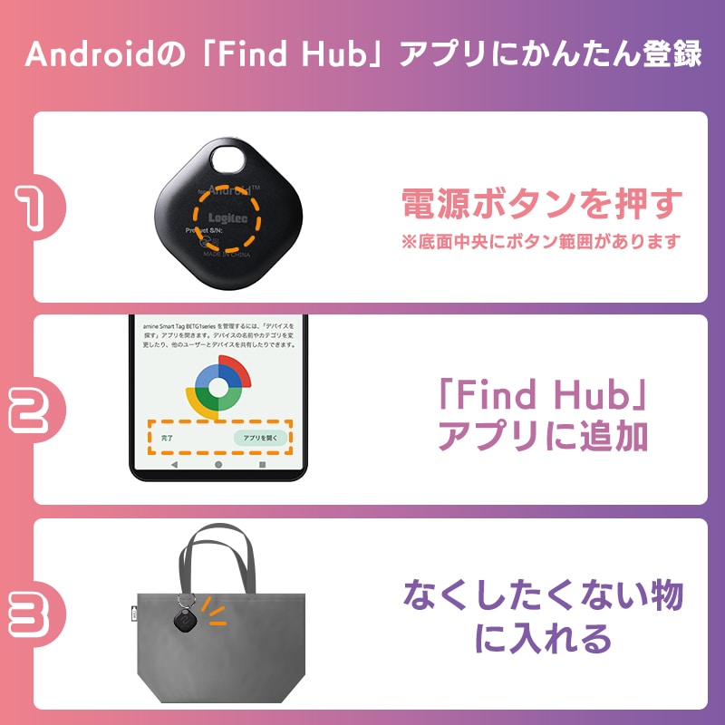 【Googleの「デバイスを探す」に対応】Android 対応 紛失防止タグ スマートタグ スマートトラッカー 電池交換式 忘れもの防止タグ アンドロイド タグモデル 探し物発見【メール便送料無料】 LGT-LWBETG1BKG