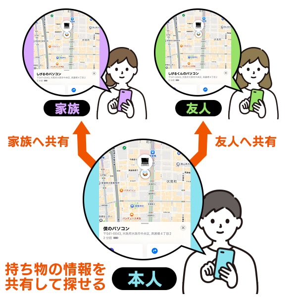 最大5年 使い切り スマートタグ スマートトラッカー 紛失防止タグ iPhone iPad 用 忘れもの防止タグ GPS 位置確認 追跡 探し物発見 iOS スマホ タグ型【メール便送料無料】LGT-LWNNTG1BKA