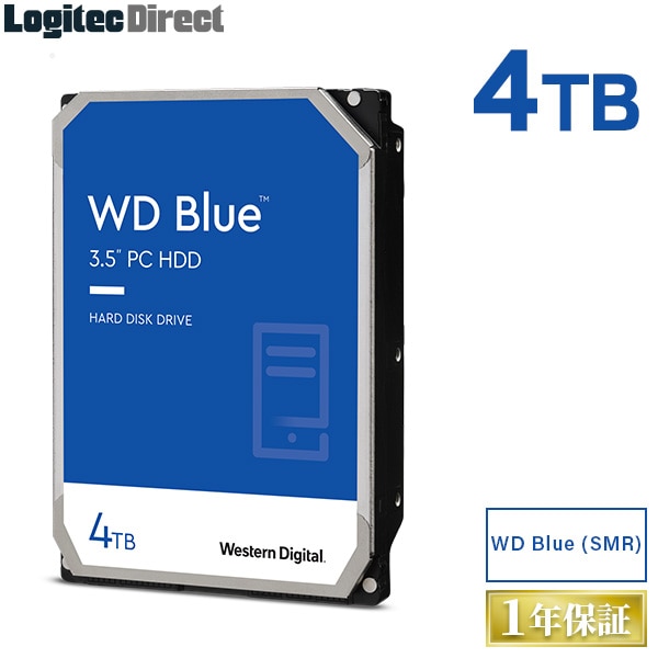 WD Blue（SMR）WD40EZAZ 内蔵ハードディスク HDD 4TB 3.5インチ ロジテックの保証・無償ダウンロード可能なソフト付 ウエデジ【LHD-WD40EZAZ】 ロジテックダイレクト限定